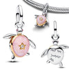 Silver Glass Slipper Charm Pink Envelope Floral Tulip Golden Key Sword Bee Cicada Butterfly Beads Necklace Fit Bracelet - Image 28