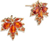 Maple Leaf Stud Earrings for Women Statement Cluster CZ Earring Gold Plated Wedding Prom Birthday Jewelry Gift - Image 3