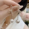 Shiny Rhinestone Butterfly Water Drop Tassel Earrings for Women Crystal Zircon Pearl Long Earring Party Daily Jewelry Gifts - Image 7
