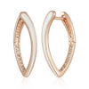 Rose Gold Color Black Enamel Drop Earrings For Women Girl Wedding Party Zircon Eardrop Jewelry - Image 4