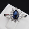 Princess Kate Blue Gem Created Blue Crystal Silver Color Wedding Finger Crystal Ring Jewelry for Women - Image 7