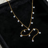 Eilieck 316L Stainless Steel Shiny Cubic Zirconia Waterdrop Pendant Necklace for Women Daily Y-shaped Chain Jewelry - Image 15