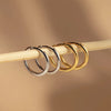 Stainless Steel Thin Hoop Earrings in Gold-Tone or Silver-Tone with 12 mm 14 mm or 18 mm Options - Image 29