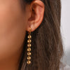 Gold Plated Snowflake Long Tassel Hoop Earrings 316L Stainless Steel Jewelry For Women Everyday Wear - Image 2