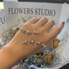 Pearl Palm Bracelet Rhinestone Charms for Women Luxury 2024 Trend Elegant Birdal Accessories Wedding Jewelry Y2k Gift