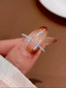 Silver Simple Shiny Parallel Length Adjustable Zircon Ring For Women Engagement Jewelry - Image 3