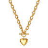 Smooth heart gold/silver/Color OT button stainless steel pendant necklaces for Women Party Jewelry - Image 4