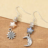 Vintage Creative Moon Sun Stars Face Carved Asymmetrical Women's Pendant Earrings for Party Gathering Simple Ladies Holiday Wear - Image 5