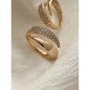 Gold Plated Sun Rings for Women Stone Inlaid in Hollow Metal Texture Ring Jewelry - Image 7