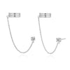 2PCS Stainless Steel Cubic Zirconia Chain Stud Earrings For Women Non-Piercing Ear Clip Ear Cuff Earring Cartilage Jewelry - Image 24