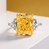 Geometric Big Square Stone Rings For Women Silver Color Charm Pink Yellow Zircon Wedding Bands Index Finger Party Jewelry - Image 4