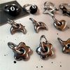 Punk Dangle Edgy Earrings Unique Detachable Stainless Steel Chunky Star Heart Moon Hoop Earrings For Women Men Statement Jewelry - Image 4