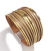 Simple Gold Silver Color Leather Bracelets For Women Boho Multilayer Strips Wide Wrap Bracelet Jewelry - Image 19