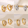 Elegant Zircon Bow Earrings For Women Stainless Steel Gold Color Bowknot Earrings Wedding Jewelry Gift - Image 1