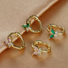 2PCS Simple Mini Butterfly Huggie Hoop Earrings 6MM 8MM Small Colorful Zircon Cartilage Earring Ear Bone Nail Piercing Jewelry - Image 3