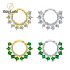 Clicker Segment Hoop Earring with Cubic Zirconia for Piercings in 8 mm or 10 mm Sizes - Image 1