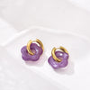 Flower Resin Acrylic Drop Earrings Gold Color Round Circle Stainless Steel Ear Buckle Hoop Earrings For Women Jewelry Gift - Image 14