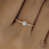 Silver Plated Gold Shining Zircon Ring for Women Temperament Wedding Jewelry - Image 1