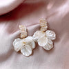 High Class Imitation Shell White Flower Petal Pendant Earrings For Women‘s Design Jewelry Accessories in - Image 5