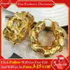 African Nigeria Big Drop Earrings Copper Large Style Stereoscopic For Women Party Wedding Gifts - Image 3