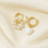 Romantic Temperament Imitation Pearl Beaded Asymmetric Heart-shaped Pendant Hoop Earrings for Women Korean Jewelry Gift - Image 4