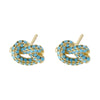 Multicoloured Zirconia Stud Earrings Women's Dazzling Round Knot Earrings Wedding Party Jewellery Gift - Image 7