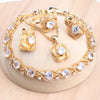 Red Zircon Silver Gold Color Jewelry Sets Bridal Wedding Earrings Rings Pendant Necklace Stone Bracelets Set For Women - Image 11