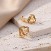 Hollow Zircon Heart Earrings For Women Stainless Steel Gold Color Heart Earring Wedding Couple Jewelry Gift - Image 5