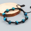 Royal Blue Tiger Eye Stone Beads Bracelet for Women Men Handmade Braided Rope Knot Bangle Couple Adjustable Jewelry Gift - Image 2