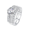 Glittering Diamond Engagement Ring Set For Women Gift Wedding Jewelry - Image 5