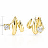 Gold Plated Eros Floating Huggies Earring Minimalist Pear Oval Marquise CZ Waterdrop Hoop Earring For Women - Image 19