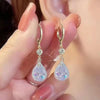 Korean Zircon Water Drop Earrings for Women Shiny Crystal Long Pendant Dangle Earring Wedding Party Jewelry Gifts - Image 1