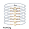 7Pcs Colorful Rice Beads Bracelet Set For Women Heart Charm Elastic Beaded Chain Bangle Female Jewelry Gift - Image 3