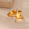 Ocean Starfish Shell Open Rings For Women Gold Color Stainless Steel Ring Summer Beach Aesthetic Jewelry Gift - Image 23