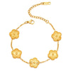 Gold Plated Stainless Steel Necklace Woman Five Leaf Petals Double Sided Necklaces for Women Pendant Flower Clover Jewelry - Image 18