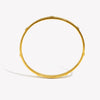 Stainless Steel Hammered Texture Small Round Rhinestone Closed Bracelet Gold Plated For Women's Gift - Image 4