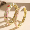 Ftcy 2 Pcs Enameled Bracelets For Women Vintage Hollowed Small Flower Cloisonne Women's Bangles Party Jewelry Gifts - Image 4