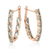 Oval Multicolor Stone Long Drop Earrings For Women Rose Gold Color Full Zircon Setting Jewelry Gifts - Image 13