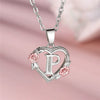 Cute Female A-Z Letter Flower Pendant Necklace Silver Color Wedding Jewelry Gift For Women - Image 21