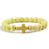 8mm Beads Religious Cross Bracelet for Women Men Natural Turquoise Stone Elastic Link Prayer Bracelet for Boy Girls - Image 34