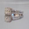 Classic Simple Design Wedding Engagement Rings for Women Mosaic Square Crystal Cubic Zirconia Brilliant Jewelry - Image 2