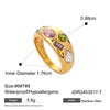 Color Cubic Zirconia Diamonds Stainless Steel Ring for Women Cast Textured Jewelry Gift - Image 6