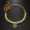 Rhinestone Hollow Heart Ankle Bracelet for Women Beach Accessories Love New Pendant Leg Chain Summer Party Jewelry Gift