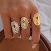 1 Piece Stainless Steel Oval Multi-Color Wire-Wrapped Ring for Women Girls Ring Gift Suitable for Outdoor Activities - Image 1