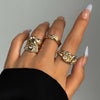 3Pcs Vintage Irregular Pleated Open Ring for Women Men Vintage Punk Liquid Metal Style Finger Y2K Accessories Jewelry - Image 4