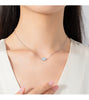 MODIAN 925 Sterling Silver Natural Blue Turquoise Pendant Necklace Sparkling Pave Setting CZ for Women Valentine's Day Gift