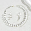 Silver Color Pearl Crystal Bridal Jewelry Sets Wave Shape Choker Necklace Earrings Sets for Women Wedding Jewelry Sets - Image 6
