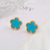 High-Quality Stainless Steel Five-Leaf Flower Clover Ladies Studs Earrings Simple For Woman Plum Flower Jewelry Party Gift - Image 12