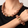 Acrylic Square Beads Chain Necklace Bracelet Bangle Handmade Irregular Stone Shape Beaded Bracelets Choker Retro Jewelry Gifts - Image 6
