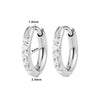 1 Pair Titanium Classic Pave CZ Huggie Earrings 18G Platinum Plated Lightweight Earlobe Hoop Ear Piercing - Image 9